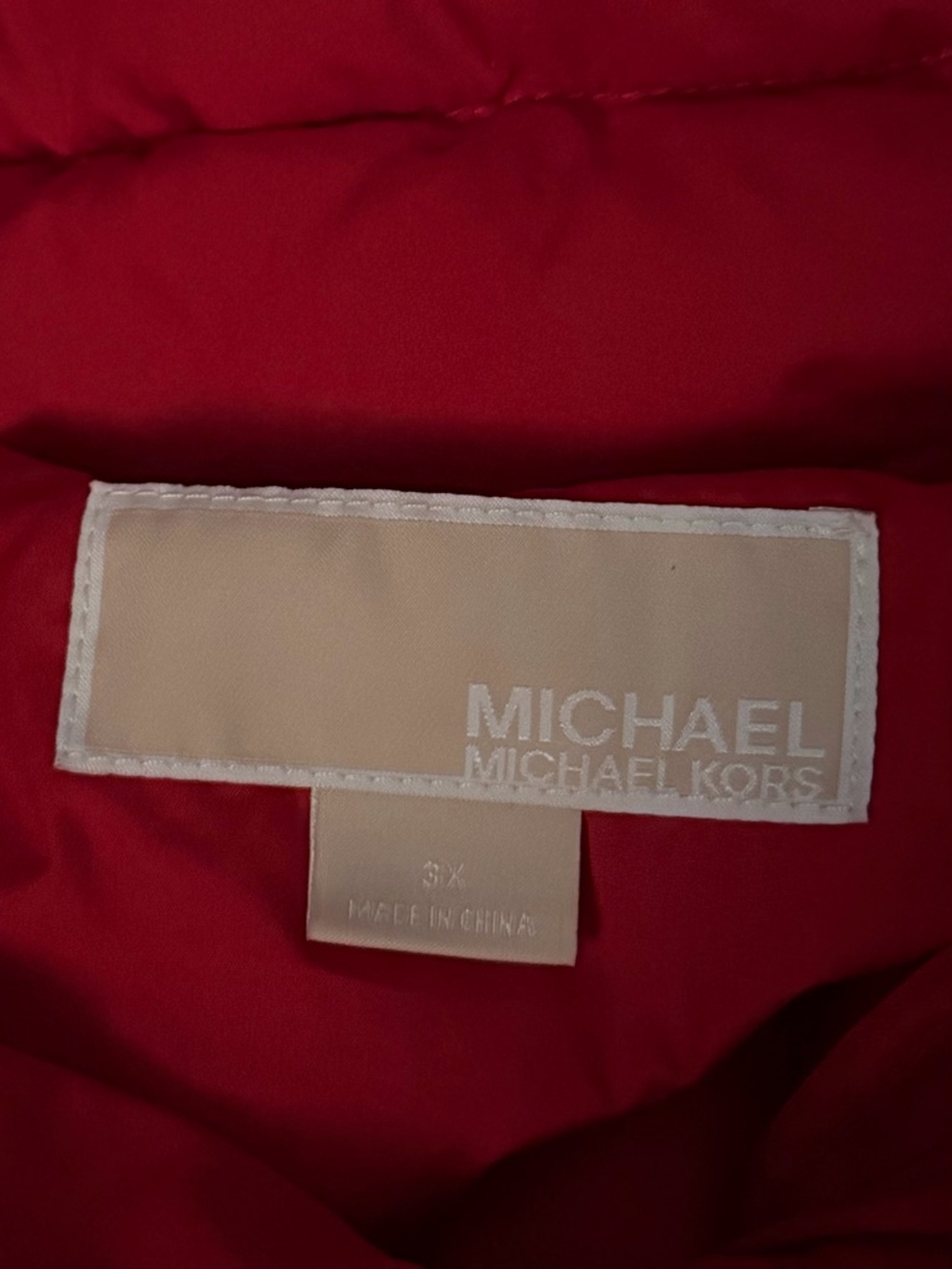 Michael Kors Red Quilted Puffer Jacket